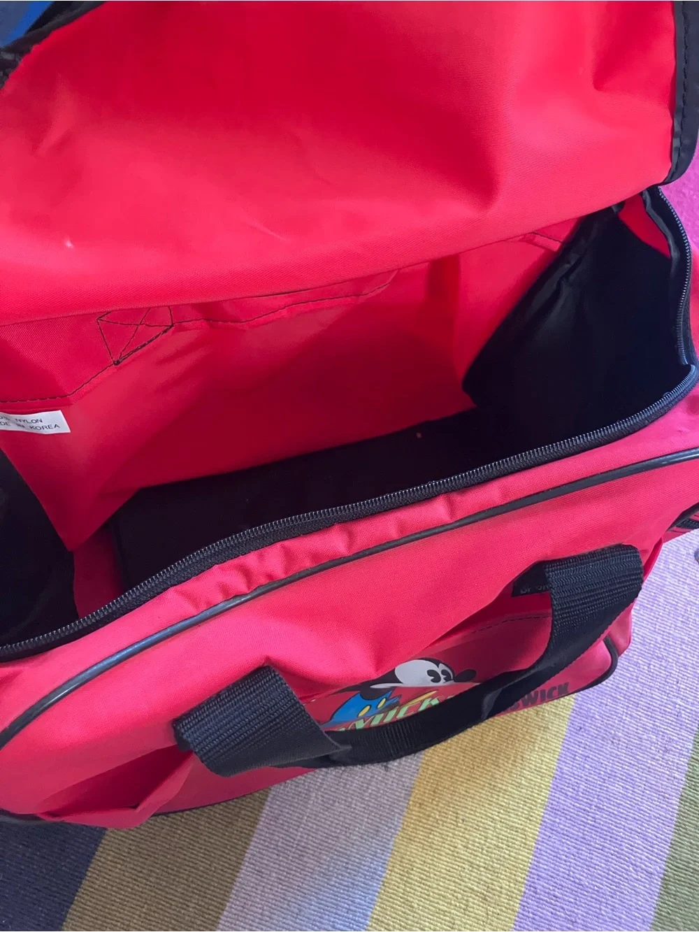 Team Mickey Red Bowling Duffel Bag by